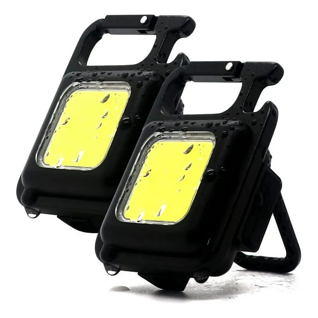 Set De 3 Linternas Recargables Por USB en forma de Llavero Portátil Magnética Con Soporte Y Abrebolleta
