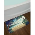 thumbnail image 2 of Palm Tree Bath Mat, Summer Beach Vintage Style Tropical Sunset Picture Print, Non-Slip Plush Mat Bathroom Kitchen Laundry Room Decor, 29.5 X 17.5 Inches, Dark Green Sand Brown Pale Blue, Ambesonne, 2 of 2