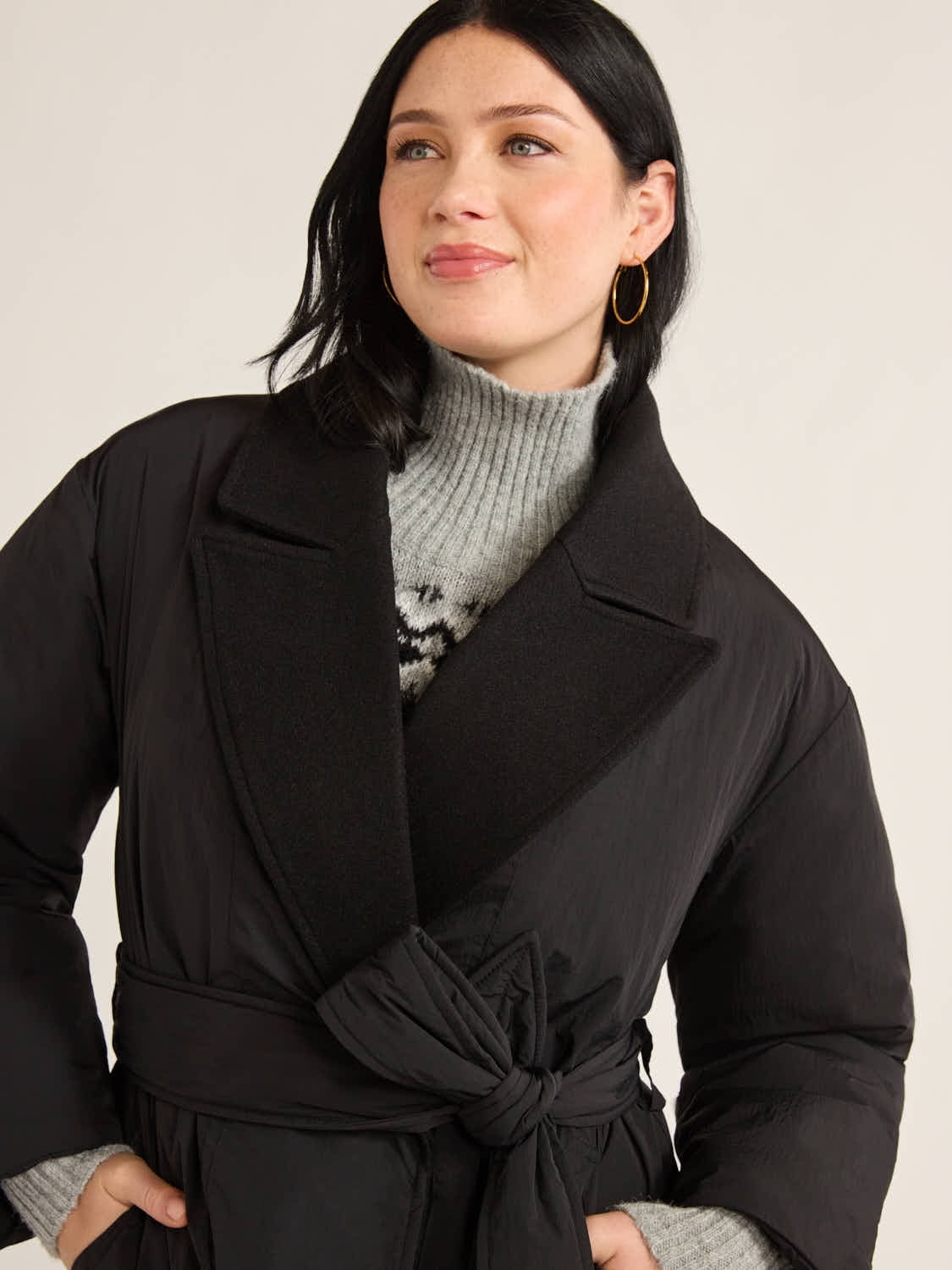 限定値下げ★Ameri UND PLUMP SLEEVE BELTED COAT Wool Blend Belted Coat | Unison Label