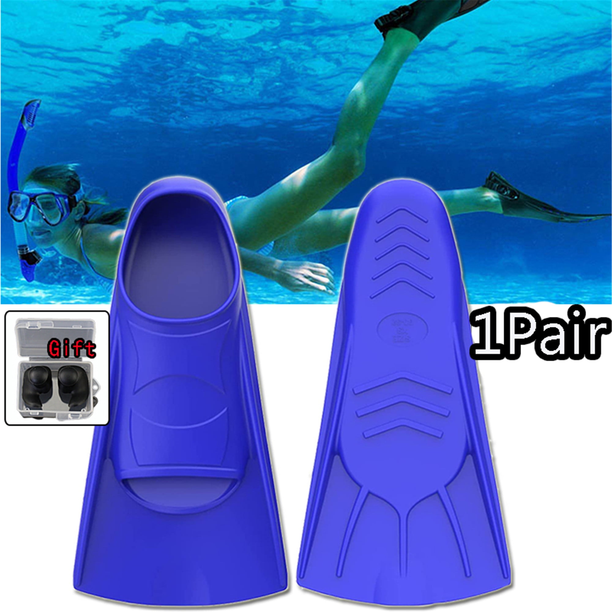 Elbourn Kids Swim Fins Swim Flippers for Lap Swimming for Training, Flexible Silicone Swimming