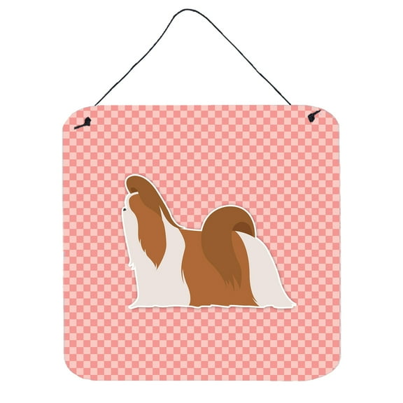 Carolines Treasures BB3646DS66 Shih Tzu Checkerboard Pink Wall or Door Hanging Prints