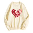 thumbnail image 2 of Xixinqiwan Love Shirts for Women,Womens Heart Print Crewneck Graphic Shirt Lightweight Comfortable Sweatshirt Long Sleeve Pullover, 2 of 4
