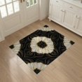 thumbnail image 3 of ODIKA 3'x5' Washable Accent Rug Pet Friendly, Non-Shedding Mat Rugblack Fluid Motion Sophisticated Smalltan Rugsgold Vases Yellow for Bedside, Nursery Room, 3 of 7