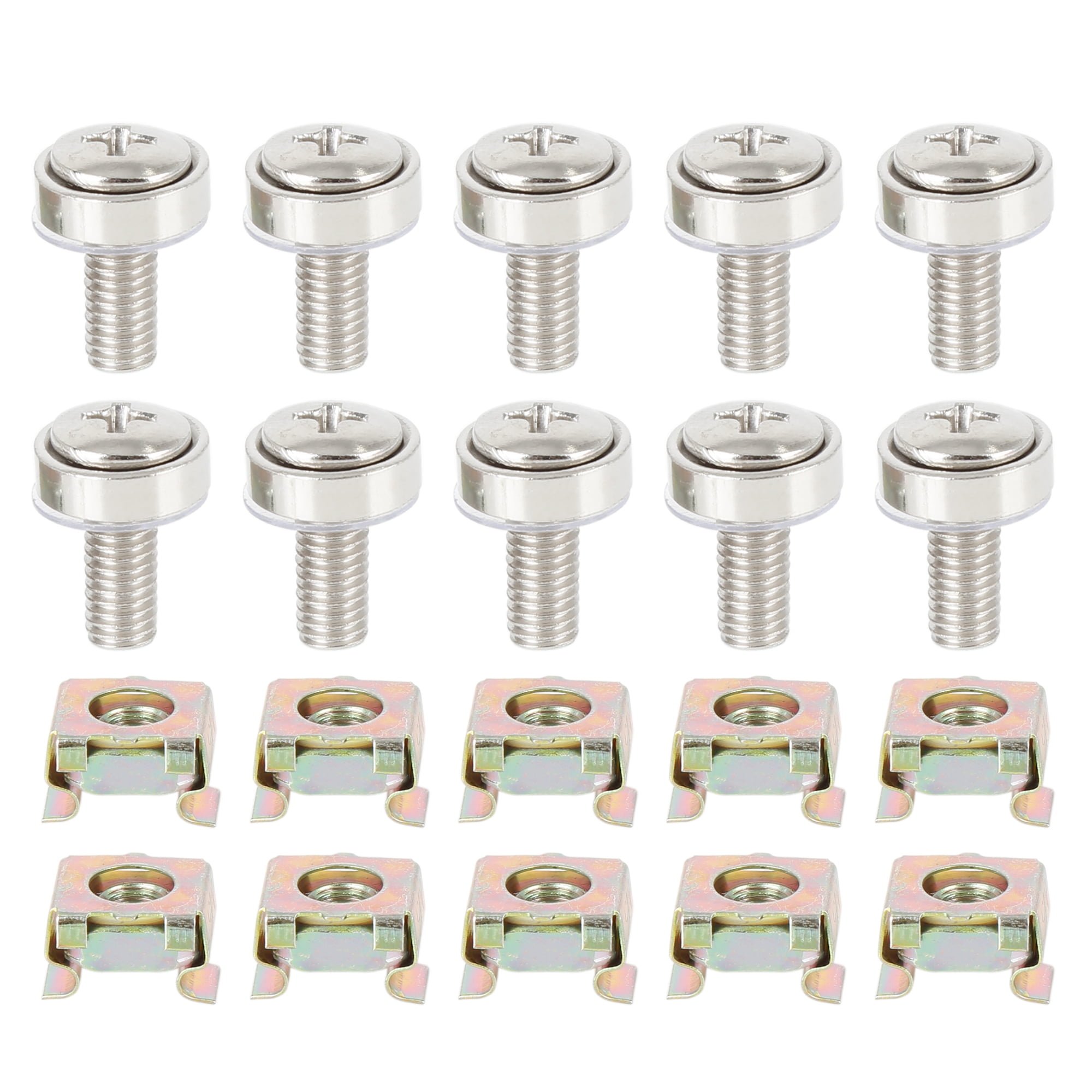 50 Set 5mm Cage Nuts and M5 x 16mm Mounting Screws Bolts for License