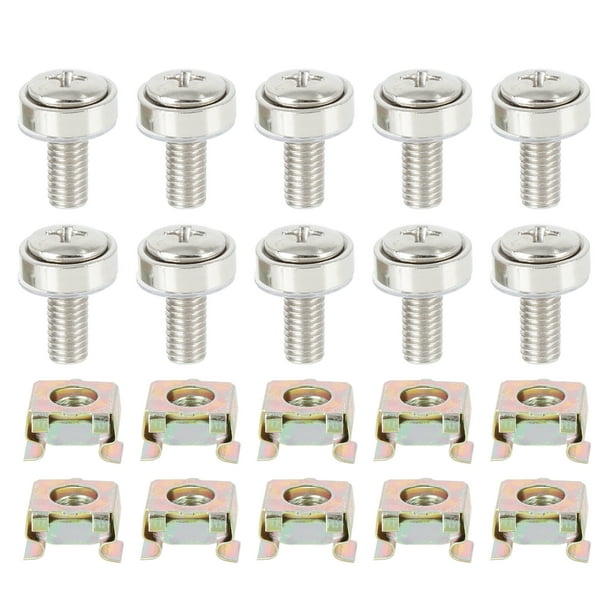 25 Set 5mm Cage Nuts and M5 x 16mm Mounting Screws Bolts Kit for
