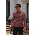 thumbnail image 6 of COOFANDY Long Sleeve Rugby Polo Shirts for Men, Sports Striped Regular Moisture Wicking Dry Fit Golf Shirt, Sizes S-2XL, 6 of 7