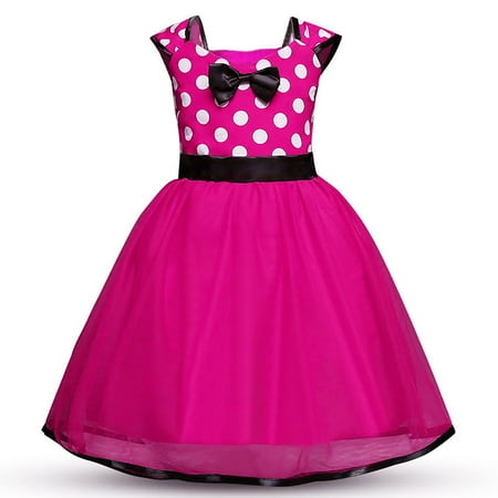 Minnie Mouse Dress Girls' Polka Dots Princess Party Cosplay Pageant Fancy Costume Tutu Dress up