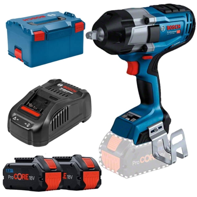 Llave de Impacto Bosch Gds 18v-1000 1/2' 18v + 2 Bat 8.0 Ah