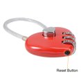 thumbnail image 2 of Unique Bargains 3 Digit Combination Padlock, 3mm Wire Shackle, Zinc Alloy Code Lock, Red 4Pcs, 2 of 5