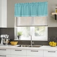 thumbnail image 4 of Farmhouse Aqua White Striped Curtain Valances for Windows, Kitchen Valance Window Treatments Panel 2 Pack, Modern Stripes Rod Pocket Short Curtains for Bathroom Bedroom 54 x 18 Inch, 4 of 8