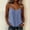 Blue, variant on FDGIU Women's Vertical Stripe Scoop Neck Spaghetti Strap Camisole, Curved Hem Loose Woven Casual Tank Top