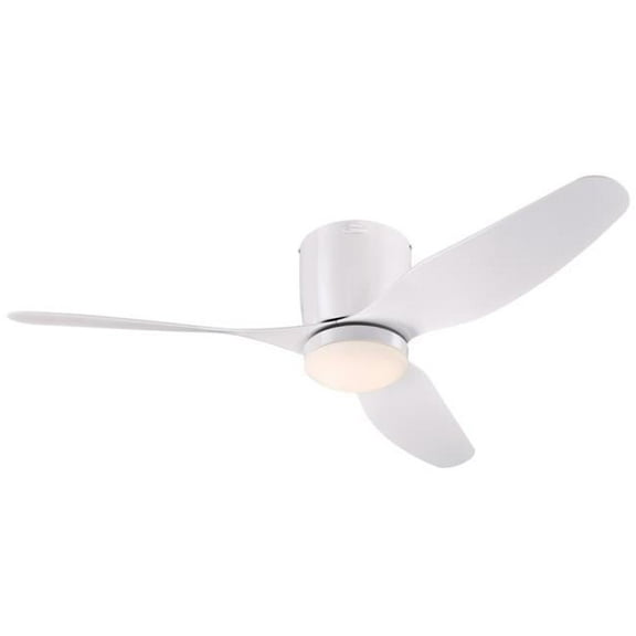 46 in. White Indoor Ceiling Fan with White ABS Blades & Opal Frosted Glass