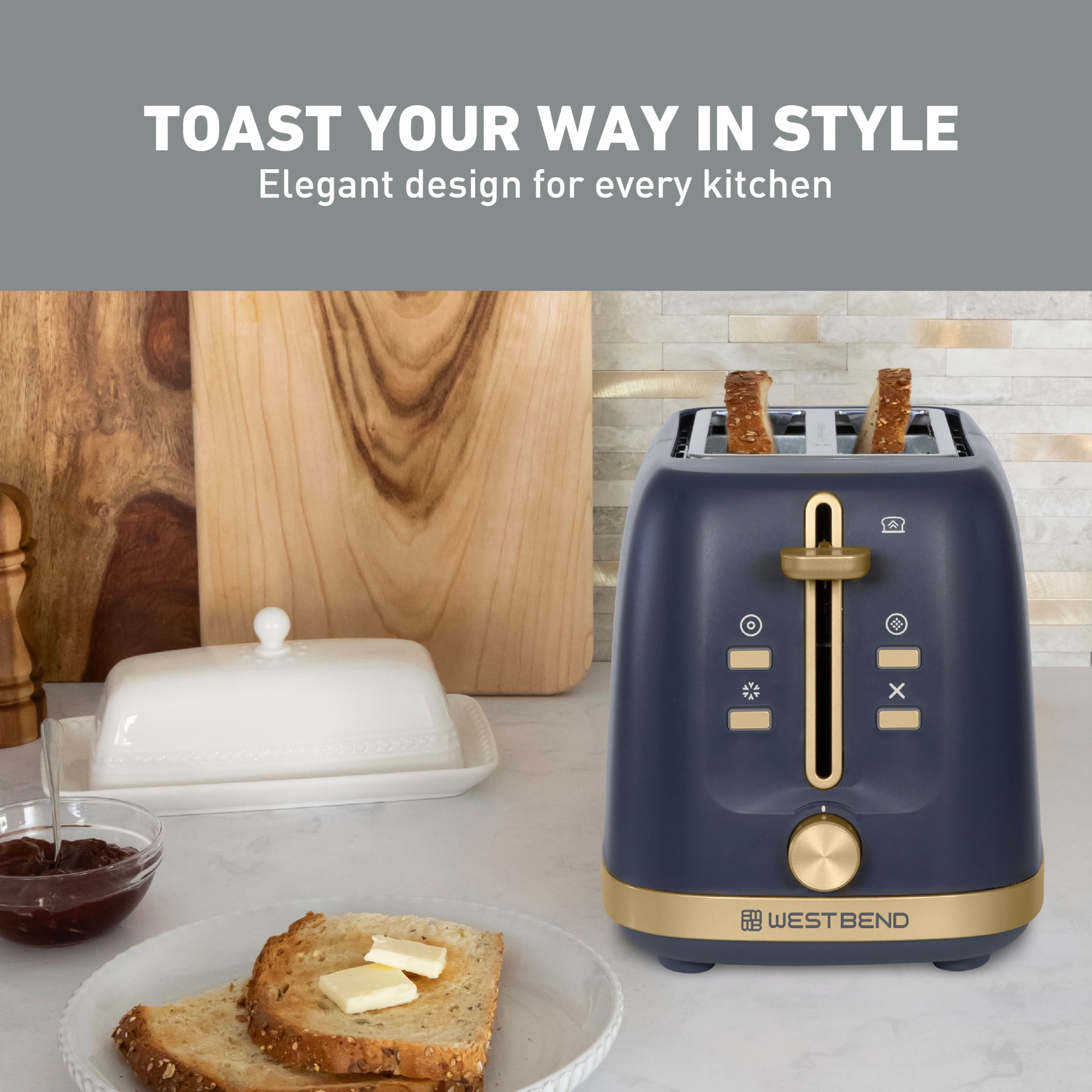West Bend Timeless 2-Slice Toaster, in Slate Blue (TTWB2SSB13)