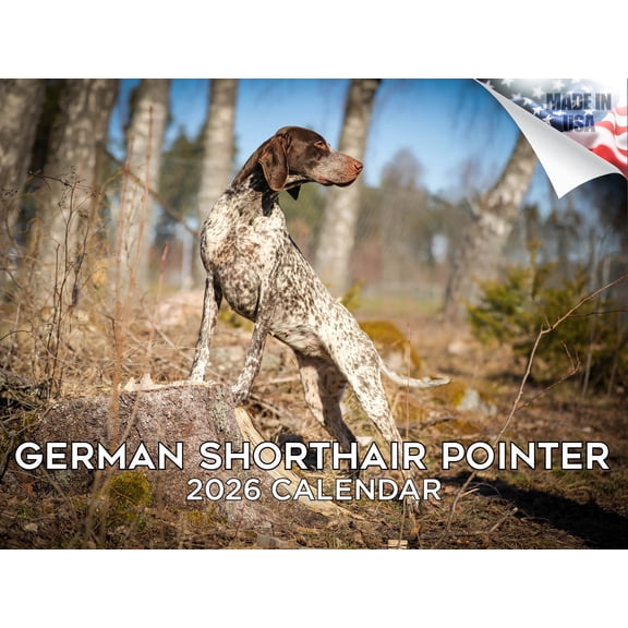 2025 2026 German Shorthair Pointer Calendar - Dog Breed Monthly Wall Calendar - 12 x 18 Open - Thick No-Bleed Paper - Giftable - Made in USA
