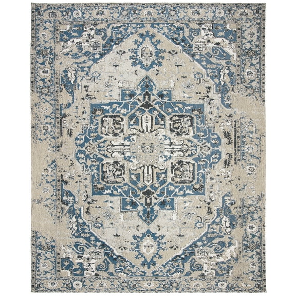 SAFAVIEH Classic Vintage Atanas Global Polyester Area Rug, Blue, 8' x 10'