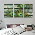 thumbnail image 3 of Nawypu  - Colorful Peacock Feathers Artwork - Rustic Canvas Wall Art Home Art, 3 of 4