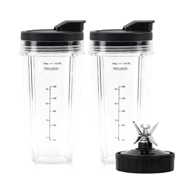 Vasos de licuadora de repuesto WEIHJMXG para Ninja Bn801 24 oz con 7 aletas cuchillas