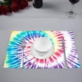 thumbnail image 2 of MKHERT Abstract Colourful Spiral Tie Dye Placemats Table Mats for Dining Room Kitchen Table Decoration 12x18 inch,Set of 4, 2 of 4