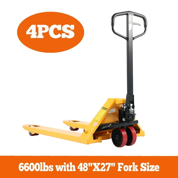 APOLLOLIFT Hand Pallet Jack Truck 6600lbs 48"Lx27"W Fork 3" Lowered-4PCS