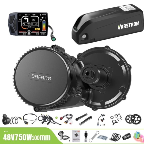 BAFANG Mid Drive Kit 750W BBS02B Electric Bike Conversion Kit 48V Ebike Conversion Kit for 100MM Mountain Bike Road Bike EKD01 Display and 48V20Ah Shark Battery