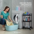 thumbnail image 3 of Carrito de Almacenamiento con Ruedas Multiusos con Estructura de Plastico - Carro Auxiliar de Servicio con 3 Niveles Negro, 3 of 10