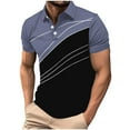 thumbnail image 1 of Camisetas de Manga Larga para Hombres Pullover Casual Impreso Botón Turndown Collar Blusa, Ligero Cuarto de Manga Superior, 1 of 7