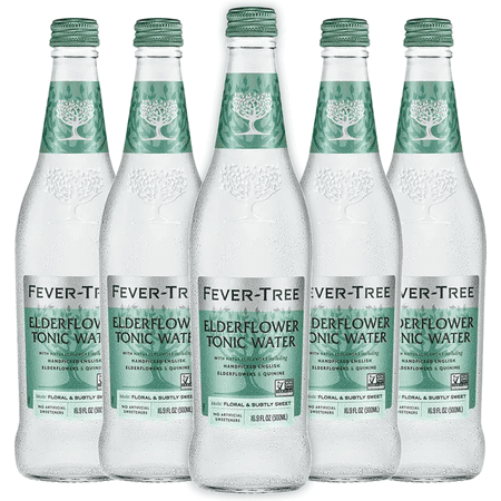 Fever Tree Elderflower Tonic Water - Mixer & Soda - Refreshing Beverage for Cocktails & Mocktails 500ml Bottles