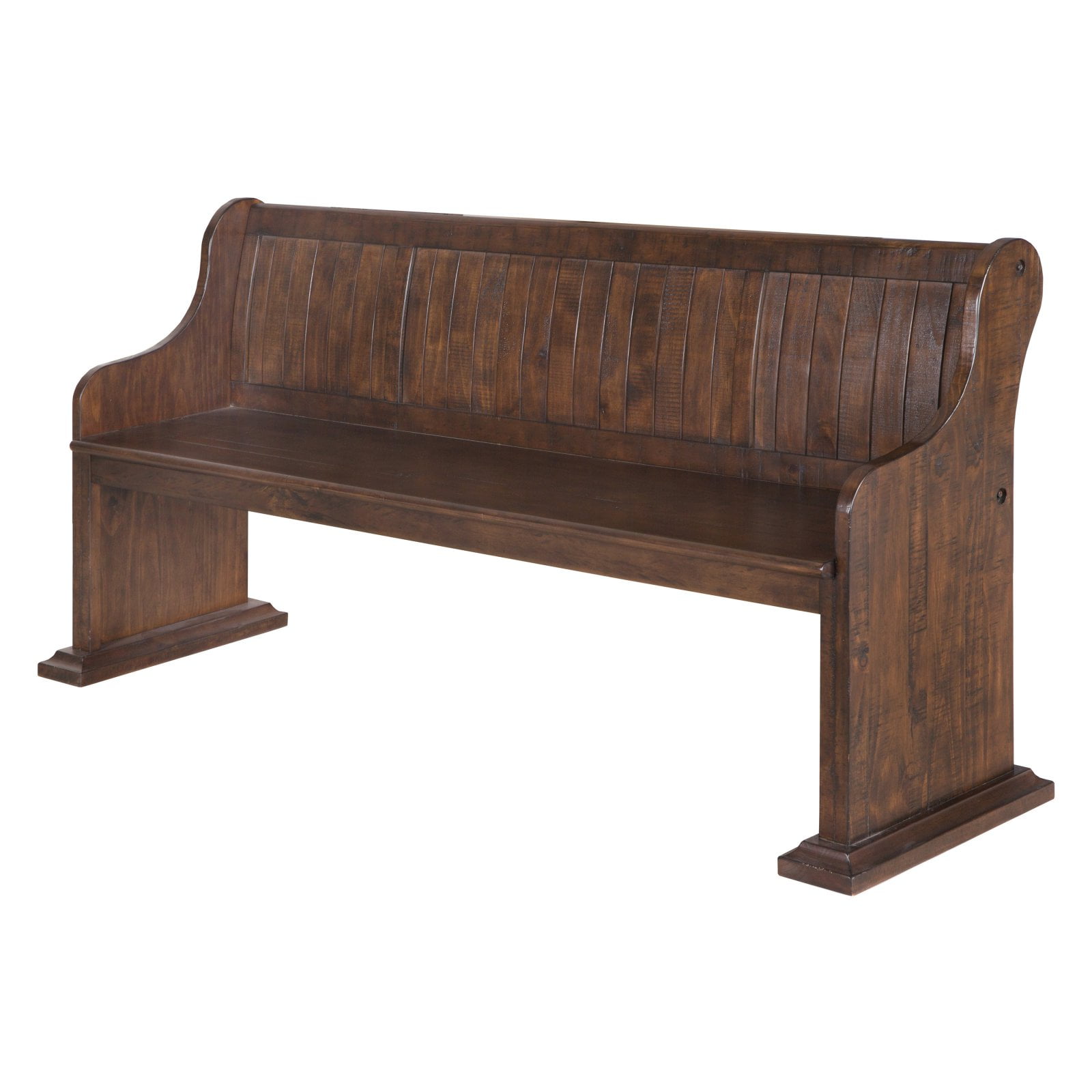 Magnussen Home St. Claire Storage & Back Support Bench, Rustic Pine