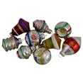 thumbnail image 3 of Northlight 9 Pcs Set, Multi-Color Shiny Glitter Striped Glass Christmas Ornaments, 3 of 4