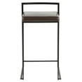 thumbnail image 6 of Fuji Contemporary Stackable Counter Stool In Black With Brown Faux Leather Cushion - Set Of 2, 6 of 7