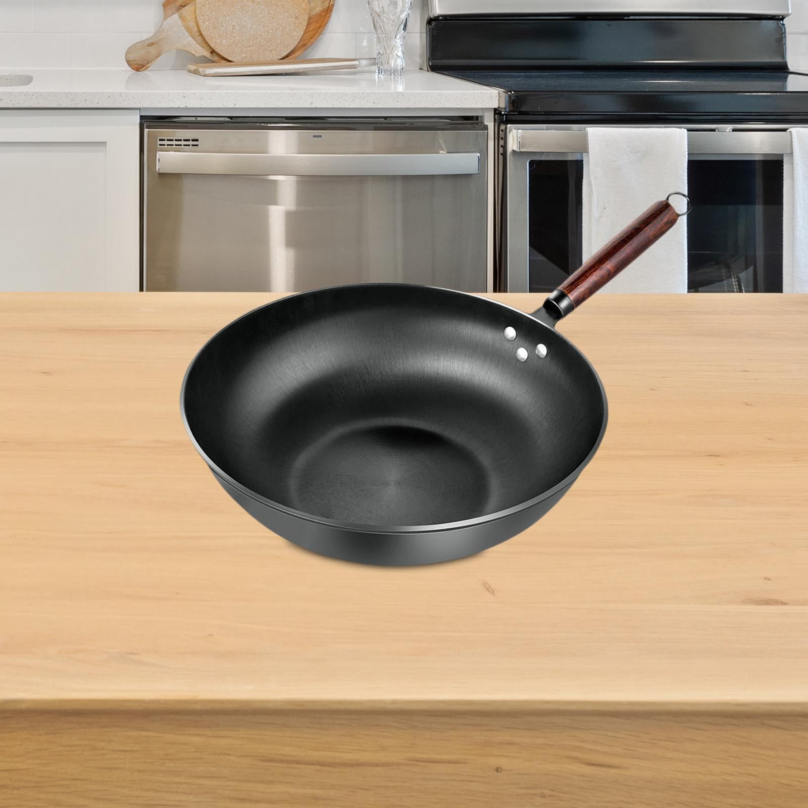 Wok Pan Nonstick Wok Wood Handle General Pans, Induction Cooker