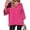 Rose red, variant on 3/4 Sleeve Solid Color Women Casual Loose Half Zipper Oversize Sweatshirt Hoodies