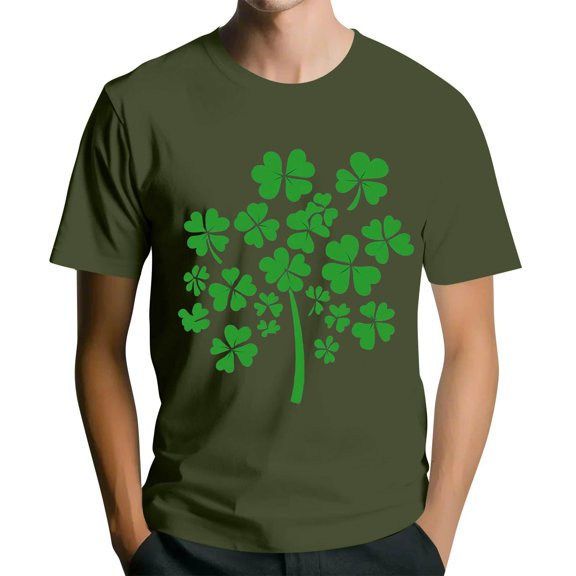 Men's St. Patrick's Day Shamrock Graphic T Shirt Short Sleeve Casual Clover Tee
