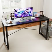 EDX Modern 55 in Simple Computer Desk with Storage Bag and Iron Hook, Black