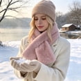 thumbnail image 4 of Eonox Women Faux Fur Scarf, Short Faux Fur Collar Scarves, Soft & Not Bulky, Perfect for Wearing at Home or Going Out, Best Gift for Mom Grandma, 4 of 8