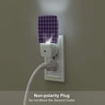 thumbnail image 5 of Rocae Purple Black Plaid for 0.5W Plug in Night Light, Dusk to Dawn, Bright Nightlight Auto-On/Off-EU, 5 of 7
