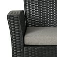 thumbnail image 6 of Westin Outdoor 4-Piece Rattan Wicker Conversation Sofa Set with Cushions, Black/Gray, 6 of 14
