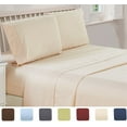 thumbnail image 3 of Lux Decor Collection Checkered Embossed Bed Sheet Set (Queen, Beige), 4 Piece Deep Pocket 1800 Series Bed Sheet Set Contains (1 Fitted Bed Sheet, 1 Flat Sheet, 2 Pillow Covers), 3 of 7