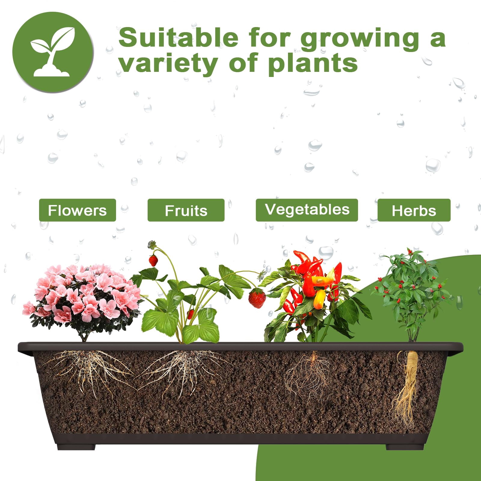5-Tier Vertical Garden Planter, Outdoor Elevated Herb Planter Box, Metal Raised Garden Bed, for Flowers Herb Plants