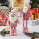 thumbnail image 4 of Christmas Pink Large Standing Handmade Plush Doll with Retractable for Xmas Ornament Gift Festival Decoration Living Room Decor, 4 of 5