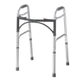 thumbnail image 1 of Andador plegable Drive Medical Deluxe de 2 botones, ligero, para adultos mayores y niños, capacidad de peso de 159 kg, color plateado, 1 of 5
