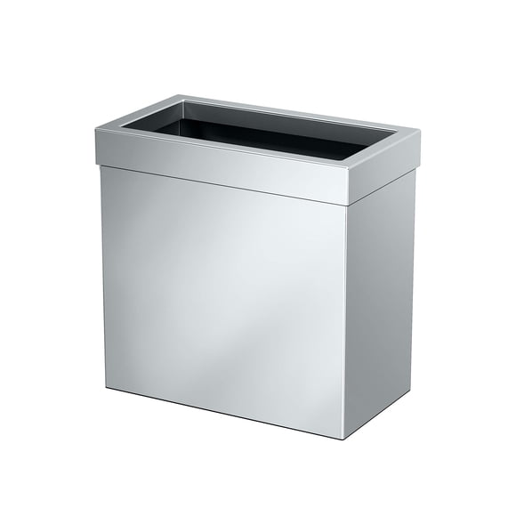 Gatco Poubelle Rectangulaire Moderne, Chrome - Poubelle en Acier Inoxydable avec Couvercle Amovible, Étanche, Capacité de 3 Gallons pour Salle de Bain, Chambre, Cuisine Ou Bureau