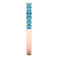 thumbnail image 4 of 0.285 ctw Wedding Band for Women - 14K Rose Gold Simulated Turquoise Stackable Eternity Ring, 4 of 6
