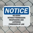 thumbnail image 5 of (2 Pack) No Entry Without Permission Trespassing OSHA Notice Sign 24 Inch X 18 Inch Plastic Sign, Weather Resistant, UV Protected for Workplace, Business, and Construction Site, Made in, 5 of 8