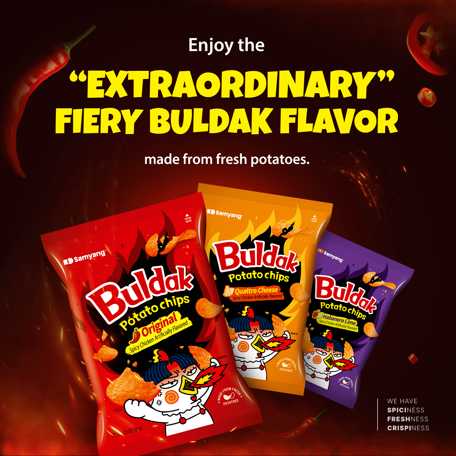 Buldak Original Potato Chips 120g