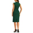 thumbnail image 3 of INSPIRE CHIC Business Casual Dress for Women's Stand Collar Sleeveless Knee Length Sheath Dress, 3 of 5