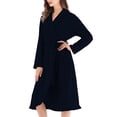 thumbnail image 5 of fheaev Robes For Women Classic Solid Color Premium Cotton Warm Night Gown Bathrobe Luxury Soft Thick And Fleece Plush Long Terry Cloth Household Sashes Clothes Bathrobe Long Pajamas, 5 of 7