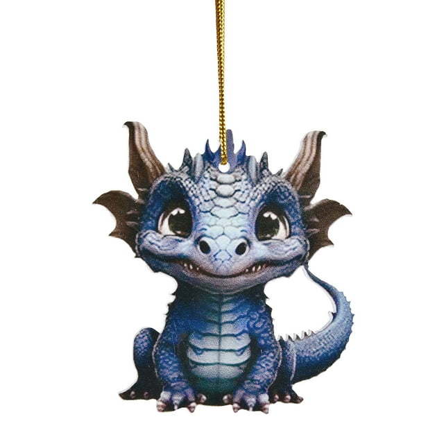 2D Adorable Flying Dragon Baby Christmas Ornament - Acrylic Material, Unique Design, and Festive Decor