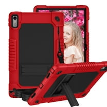 FIEWESEY for Lenovo Tab P11 2nd Gen Tablet Case,Shoulder Strap Soft Silicone&Hard Back Hybrid Shockproof Kids Friendly Protective Case for Lenovo Tab P11 2nd Gen 11.5"(TB350FU/350XU)(Red/Black)