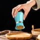 thumbnail image 1 of Mejor juego de botellas de vidrio recargables para especias con tapas y estante de acero inoxidable para cocina, camping y autocaravana, 1 of 6